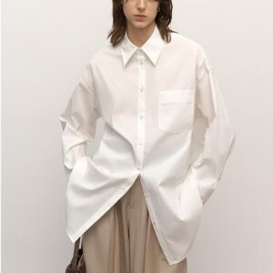 "Heart's Desire" high-end high-density nylon cotton drapes stylish all-match silhouette shirt
