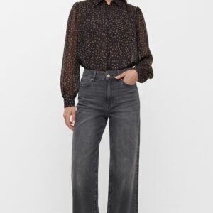 ButtonThroughBubbleHemPolkadotShirt-Black-2.jpg