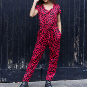 Red Leopard Breastfeeding Jumpsuit | Nursing Jumpsuit | MilkyMoon